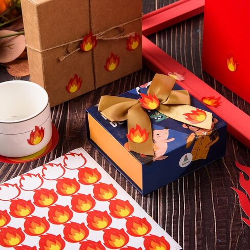 FOBSME 960 Pcs Flame Stickers Labels Waterproof Fire Vinyl Stickers Cute Self-Adhesive Flame Sticker for Sealing Envelope, Scrapbooking, Fire Truck Theme Birthday Decor, Laptop, Luggage Decals in Kuwait