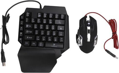 Fabater Gaming Keyboard Mouse Converter Combo, 4-in-1 One Handed Gaming Keyboard and Mobile Game Adapter with LED Light, Phone Holder and Optimized Algorithm for Mobile in Kuwait