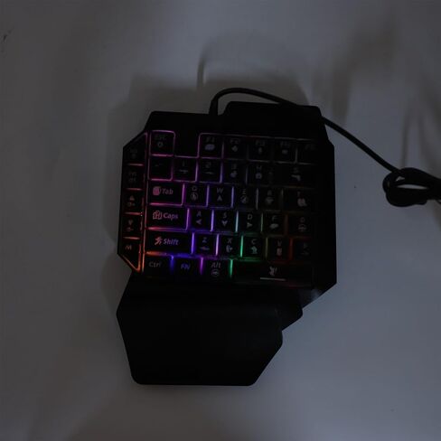 Fabater Gaming Keyboard Mouse Converter Combo, 4-in-1 One Handed Gaming Keyboard and Mobile Game Adapter with LED Light, Phone Holder and Optimized Algorithm for Mobile in Kuwait