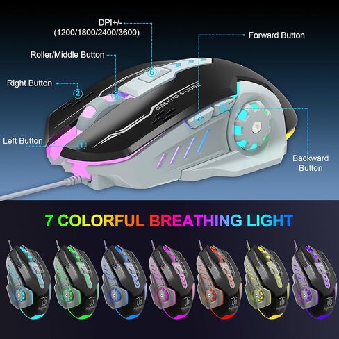 Gaming Keyboard and Mouse, Headphones, Mouse pad, All in One Combo for PC Gamers and Xbox and PS4 Users-Black Grey Orange in Kuwait