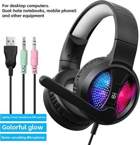 Gaming Keyboard and Mouse, Headphones, Mouse pad, All in One Combo for PC Gamers and Xbox and PS4 Users-Black Grey Orange in Kuwait