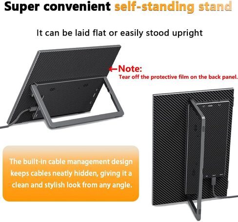 Portable Touchscreen Monitor 15.6'' 1080P HDR Display, USB-C Vertical Monitor with Stand & Speakers, VESA Compatible External Monitor for Laptop Mac Windows Android (No Touch for iPhone/iPad/Consoles) in Kuwait