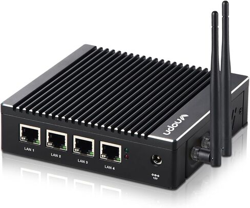 جهاز جدار حماية صغير بدون مروحة كمبيوتر صغير Intel J3710 رباعي النواة، 4 × Intel i226 Ethernet LAN بوابة تحكم ناعمة لجهاز التوجيه، اختبار AES NI مع pf-Sense/opn-Sense Wi-Fi (8G 128GB) in Kuwait