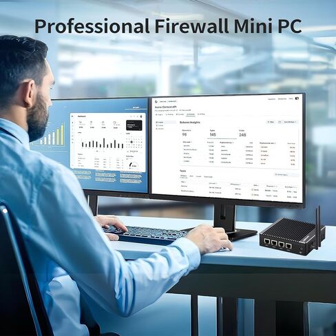 جهاز جدار حماية صغير بدون مروحة كمبيوتر صغير Intel J3710 رباعي النواة، 4 × Intel i226 Ethernet LAN بوابة تحكم ناعمة لجهاز التوجيه، اختبار AES NI مع pf-Sense/opn-Sense Wi-Fi (8G 128GB) in Kuwait