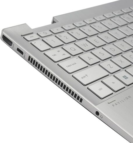 BestParts Palmrest with Backlit Keyboard Replacement for HP Pavilion X360 14-EK 14T-EK 14 inch, Silver with Fingerprint Hole - N09603-001 in Kuwait