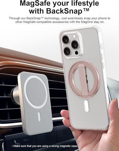 حامل بمقبض هاتف EWA MagOne الجيل الثاني [متوافق مع MagSafe] مع حزام إصبع من السيليكون قابل للاستبدال، وحلقة حامل حلقية مغناطيسية، لهاتف iPhone 16,15,14,13Pro/ Max/Plus-(وردي) in Kuwait
