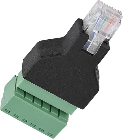 RJ12 Terminal Adapter, 6P6C Male to 6 Pin Screw Terminal Connector, High Impact Fire Retardant Plastic Adapter for Network Cable Wiring & Security System in Kuwait