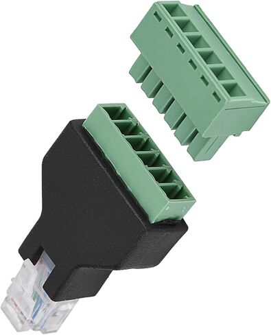 RJ12 Terminal Adapter, 6P6C Male to 6 Pin Screw Terminal Connector, High Impact Fire Retardant Plastic Adapter for Network Cable Wiring & Security System in Kuwait
