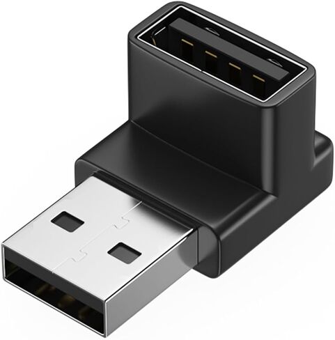 حزمة من 4 وصلات USB 3.2 ذكر إلى أنثى 90 درجة من الألومنيوم لثني الكابل وتوفير المساحة في الكمبيوتر USB على شكل حرف L in Kuwait