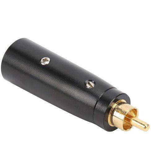Audio Adapter Male Connector, Zinc Alloy Black Gold - Plated 67x18mm - Durable Guitar & Microphone Cable Converter, Reliable Contact for Audio Accessories in Kuwait