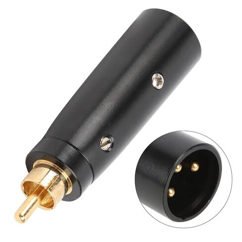 Audio Adapter Male Connector, Zinc Alloy Black Gold - Plated 67x18mm - Durable Guitar & Microphone Cable Converter, Reliable Contact for Audio Accessories in Kuwait