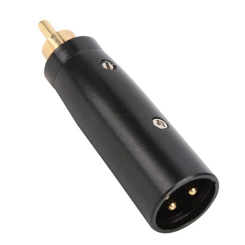 Audio Adapter Male Connector, Zinc Alloy Black Gold - Plated 67x18mm - Durable Guitar & Microphone Cable Converter, Reliable Contact for Audio Accessories in Kuwait