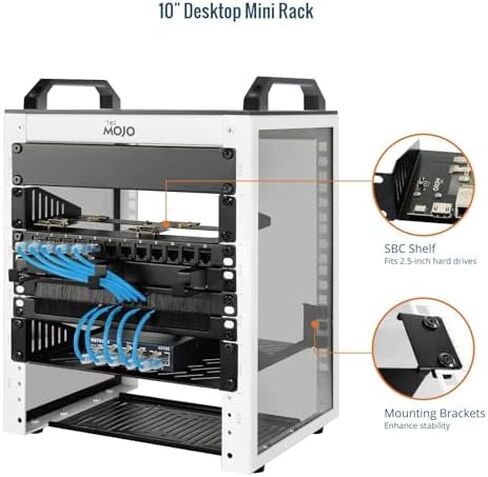 Tecmojo 6U 10 inch Mini Server Rack & 2 Pack 0.5U Rack Shelf in Kuwait