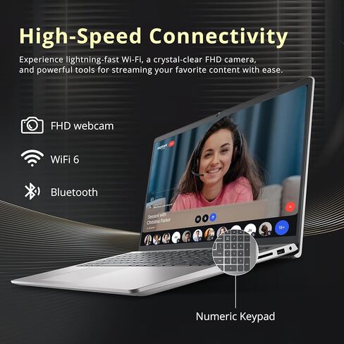 Dell 15 15.6" FHD Business Laptop, Intel Core i7-1355U, 16GB RAM, 1.5TB Storage(512GB SSD+1TB Docking Station Set), Intel UHD Graphics, Backlit Keyboard, Num Pad, Webcam, Wi-Fi 6, Win 11, Silver in Saudi Arabia