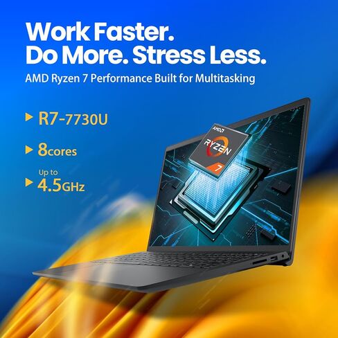 Dell Inspiron 15 Touchscreen Laptop Computer, 15.6" FHD Anti-Glare, AMD Ryzen 7 7730U, 20GB RAM, 512GB SSD, Windows 11 Pro, Numeric Keypad, Copilot AI, Business & Students, Office 365 for the Web in Kuwait
