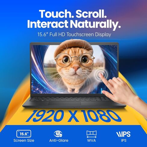 Dell Inspiron 15 Touchscreen Laptop Computer, 15.6" FHD Anti-Glare, AMD Ryzen 7 7730U, 20GB RAM, 512GB SSD, Windows 11 Pro, Numeric Keypad, Copilot AI, Business & Students, Office 365 for the Web in Kuwait