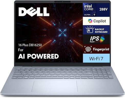 Dell 16 Plus db16250 AI Business Laptop 16.0 بوصة WQXGA الجيل الخامس عشر (Intel Ultra 9-288V، 32GB LPDDR5X، 2TB M.2 PCIe SSD، Intel Arc 140V Graphics، بصمة الإصبع، بلوتوث 5.4، لوحة مفاتيح بإضاءة خلفية، Win 11 Pro) in Kuwait