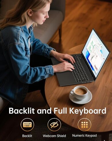 jumper 17.6 Inch FHD Laptop,4-Core N95 Processor(Up to 3.4GHz), 16GB RAM 1TB SSD + 128GB Storage, 100% sRGB Display, Backlit Keyboard, Windows 11 Office 365, 7000mAh Battery, DC Fast Charging, WiFi 6 in Kuwait
