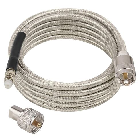 CB Coax Cable 10FT, RG8X FME Female to UHF PL-259 Male with FME Male to PL-259 Adapter, Low Loss RF Coaxial Cable for Antenna, CB Radio, Ham Radio, Marine, Mobile, and GPS Systems in Saudi Arabia