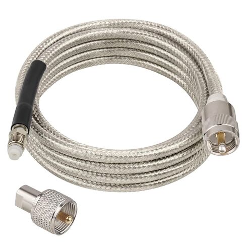 CB Coax Cable 10FT, RG8X FME Female to UHF PL-259 Male with FME Male to PL-259 Adapter, Low Loss RF Coaxial Cable for Antenna, CB Radio, Ham Radio, Marine, Mobile, and GPS Systems in Saudi Arabia