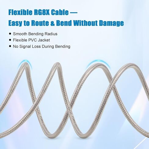 CB Coax Cable 10FT, RG8X FME Female to UHF PL-259 Male with FME Male to PL-259 Adapter, Low Loss RF Coaxial Cable for Antenna, CB Radio, Ham Radio, Marine, Mobile, and GPS Systems in Saudi Arabia