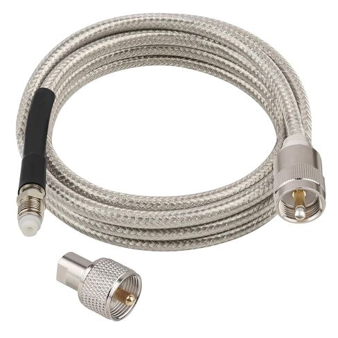 CB Coax Cable 10FT, RG8X FME Female to UHF PL-259 Male with FME Male to PL-259 Adapter, Low Loss RF Coaxial Cable for Antenna, CB Radio, Ham Radio, Marine, Mobile, and GPS Systems in Saudi Arabia