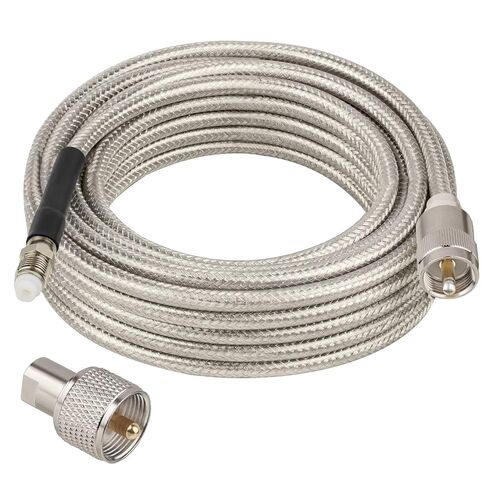 CB Coax Cable 10FT, RG8X FME Female to UHF PL-259 Male with FME Male to PL-259 Adapter, Low Loss RF Coaxial Cable for Antenna, CB Radio, Ham Radio, Marine, Mobile, and GPS Systems in Saudi Arabia