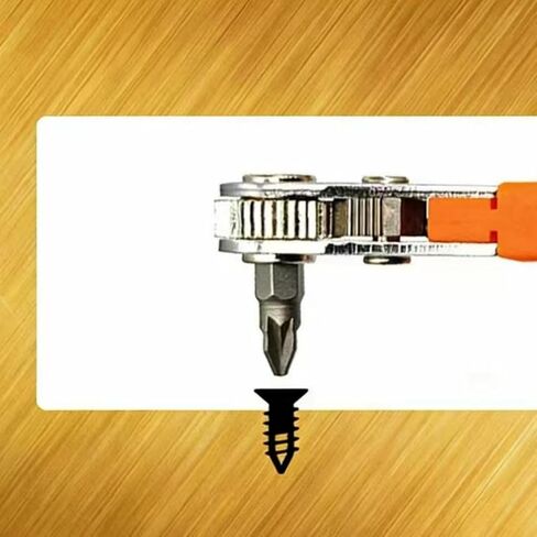 Multifunctional Angled Ratchet Screwdriver, Alloy Steel Dual Direction Ratchet Handle, 90° Right Angle Design, Hand Tool for Narrow Space Home Auto Repair in Kuwait