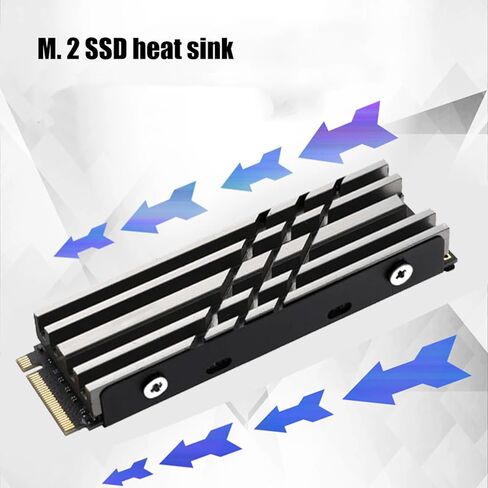 مبدد حرارة M.2 NVMe لـ 2280 SSD، مبرد مزدوج الجوانب مصنوع من سبائك الألومنيوم مع 3 وسادات حرارية in Kuwait