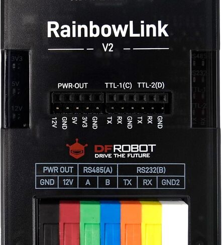 DFROBOT RainbowLink V2: محول USB معزول بأربع قنوات إلى محول تسلسلي (RS485/RS232/2xTTL) | قوة تعزيز مدمجة 12 فولت | الإسكان الصناعي الوعرة | أداة تصحيح الأخطاء المحمولة للمهندسين الميدانيين وPLC in Kuwait