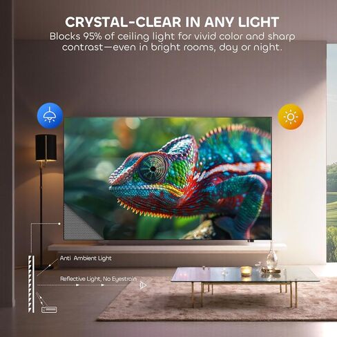 [الحزمة] شاشة ALR عدسية غير ملحومة من NothingProjector مقاس 132 بوصة + شريط تمرير جهاز عرض UST بمحرك، إطار ثابت بدقة 4K UHD بنسبة 16:9، طاقة مزامنة صينية قابلة للسحب تلقائيًا، تمتد إلى 150 بوصة، إعداد مثالي للمسرح المنزلي in Kuwait