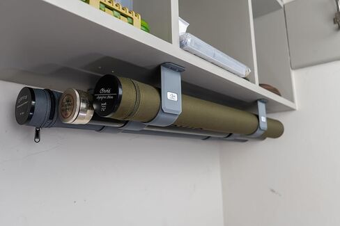 حامل أنبوب Fly Rod – أسفل الرف والسقف | يحمل 3 أنابيب قضيب الطيران | PETG، صنع في الولايات المتحدة الأمريكية | يناسب أنابيب القضبان الصلبة والقماش القياسية مقاس 2 بوصة والكبيرة 2.5 بوصة (3) in Kuwait