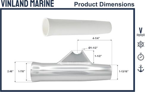 حامل قضيب ألومنيوم لحام من Vinland Marine مع بطانة PVC، لصيد الأسماك على شكل حرف T، قارب ألومنيوم، حامل قضيب لحام Tig in Kuwait