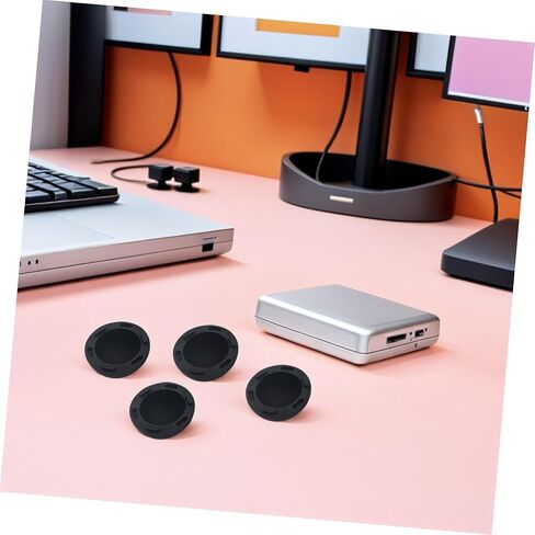 4 Pcs Black Silicone Laptop Cooling Balls, Portable Airflow Stand Risers for Notebook Ventilation, Sturdy Laptop Feet Cooling Pads for Improved Heat Dissipation in Kuwait