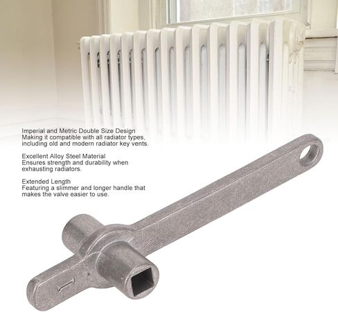 Radiator Bleed Key Alloy Steel Vent Valve Handle Imperial and Metric Square Key for All 5 x 5 mm Valve Standard Radiators in Kuwait