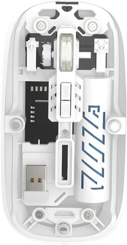 Sahara - Wireless Mouse | Transparent Shell | Rechargable Battery | USB & Type C Adapter | Glacier Series (White) in Saudi Arabia