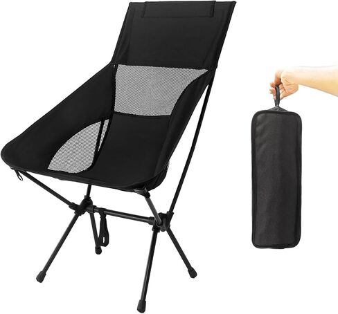 IEJ High Back Camping Chair, Ultra-Lightweight Compact Folding Backpacking Chair for Adults with Carry Bag, Quick Setup for Outdoor Camping, Beach & Hiking Travel-Off-White in Kuwait