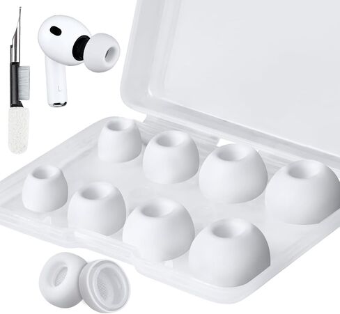 SOULWIT 5 Pairs Silicone Eartips for AirPods Pro 3 (3rd Generation 2025), Pro3 Replacement Earbud Ear Tips with Cleaning Kit (White/Assorted) in Kuwait