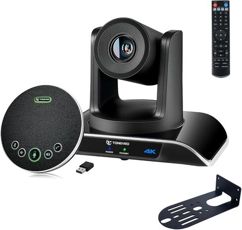 نظام كاميرا غرفة الاجتماعات 4K AI التتبع التلقائي 4K PTZ كاميرا 3X زووم بصري USB3.0 مخرجات HDMI ومكبر صوت بلوتوث مع ميكروفونات للمؤتمرات والعبادة وتعليم الكنيسة الطبية in Kuwait