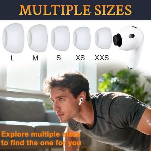 SOULWIT 5 Pairs Silicone Eartips for AirPods Pro 3 (3rd Generation 2025), Pro3 Replacement Earbud Ear Tips with Cleaning Kit (White/Assorted) in Kuwait