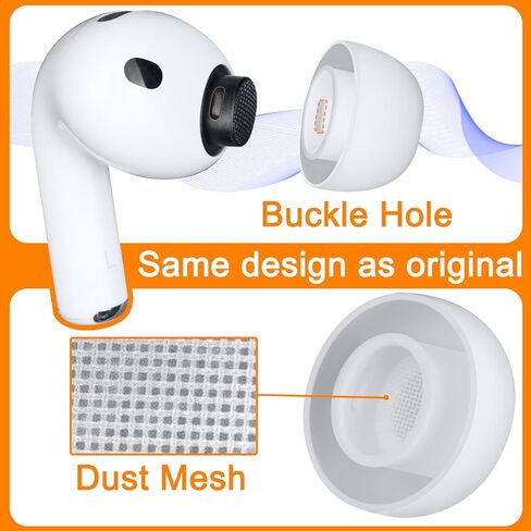 SOULWIT 5 Pairs Silicone Eartips for AirPods Pro 3 (3rd Generation 2025), Pro3 Replacement Earbud Ear Tips with Cleaning Kit (White/Assorted) in Kuwait