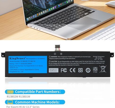 R13B01W R13B02W Laptop Battery for Xiaomi Mi Air 13 13.3" Series Notebook 161301-01 Tablet PC Rechargable Battery 7.6V 5230mAh /39WH in Kuwait