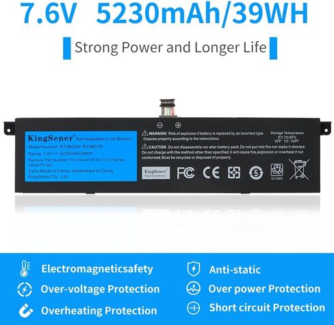 R13B01W R13B02W Laptop Battery for Xiaomi Mi Air 13 13.3" Series Notebook 161301-01 Tablet PC Rechargable Battery 7.6V 5230mAh /39WH in Kuwait