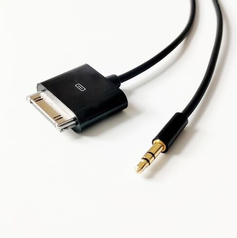 3.5 ملم مدخل AUX إلى 30 دبوس ذكر موصل كابل محول لجهاز iPod Phone Pad 7.87 بوصة أسود (20 سم) in Kuwait