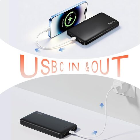 Miady 2-Pack 22.5W 10000mAh شاحن محمول، USB C شحن سريع بنك الطاقة 3 مخارج 2 مدخلات حزمة بطارية أساسية للسفر متوافقة مع iPhone 17/16/15/14، Galaxy S24/22، iPad، Android، الأجهزة اللوحية in Kuwait