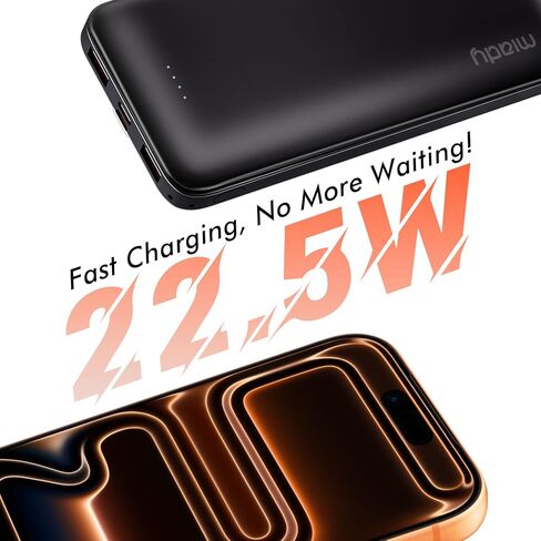 Miady 2-Pack 22.5W 10000mAh شاحن محمول، USB C شحن سريع بنك الطاقة 3 مخارج 2 مدخلات حزمة بطارية أساسية للسفر متوافقة مع iPhone 17/16/15/14، Galaxy S24/22، iPad، Android، الأجهزة اللوحية in Kuwait