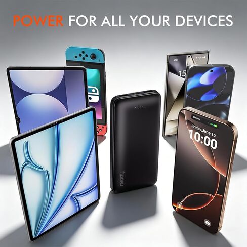 Miady 2-Pack 22.5W 10000mAh شاحن محمول، USB C شحن سريع بنك الطاقة 3 مخارج 2 مدخلات حزمة بطارية أساسية للسفر متوافقة مع iPhone 17/16/15/14، Galaxy S24/22، iPad، Android، الأجهزة اللوحية in Kuwait