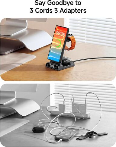 Magnetic Charger for Samsung S26 Ultra, Wireless Charging Station for Galaxy S26/S25/S24/S23 Series, Z Fold/Z Flip Series, for Galaxy Watch 8/8 Classic/Ultra/7/6/5, Galaxy Buds 3 Pro/3 (No Adapter) in Kuwait