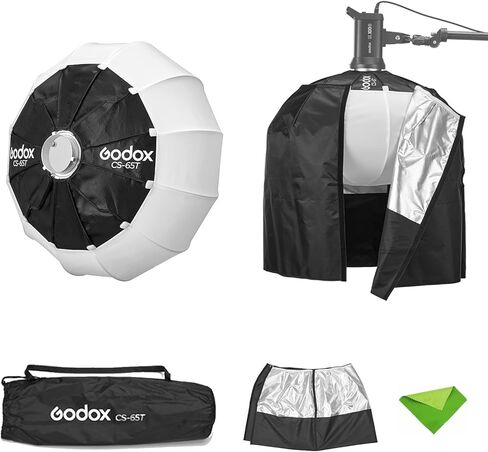 Godox CS-65T 65cm/25.6inch Lantern Softbox with Skirt, Bowens Mount Soft Boxes for Small Space Light Diffuser for Godox SL60W SK400II SL150 II, UL150, VL150 for Video Recording, Live Streaming, etc in Kuwait