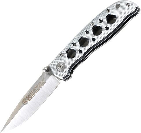 Smith & Wesson Extreme Ops CK105H 7.3in SS سكين قابل للطي مع شفرة نقطة قطرة 3.2in ومقبض ألومنيوم للأماكن الخارجية والتكتيكية والبقاء وEDC in Kuwait